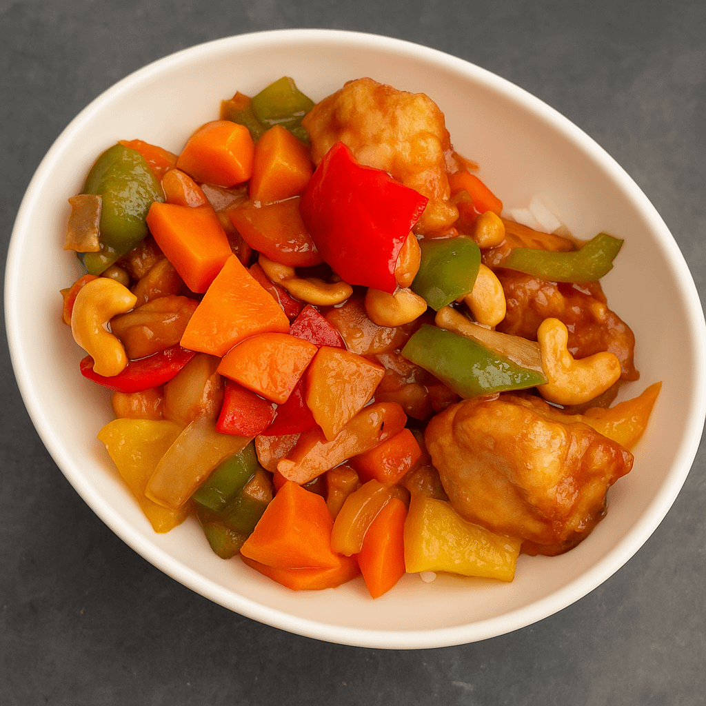 chicken-cashew opskrift på perfekt campingmad